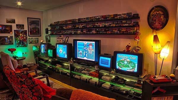 inspiração sala de jogos vintage