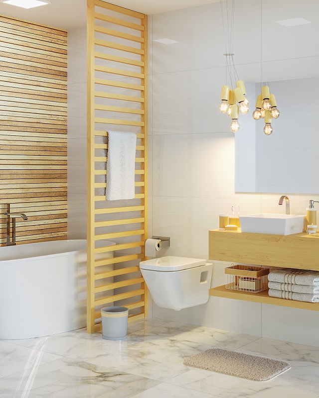 ideias de decoração banheiro grande com banheira