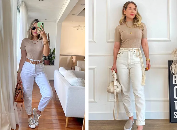 looks com calça branca no inverno