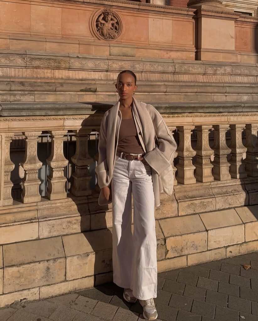 calça branca de alfaiataria vs jeans branco no inverno