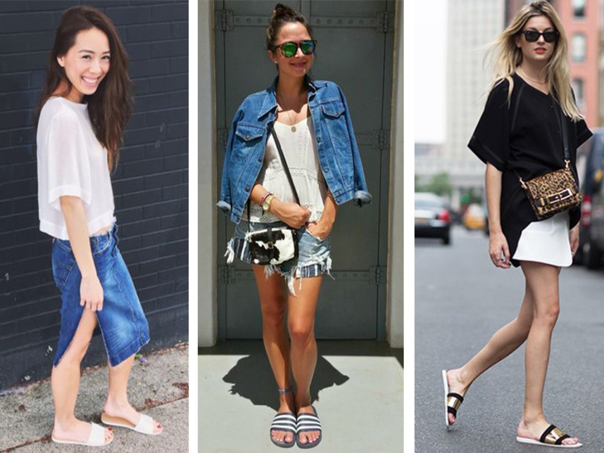 looks com chinelo slide