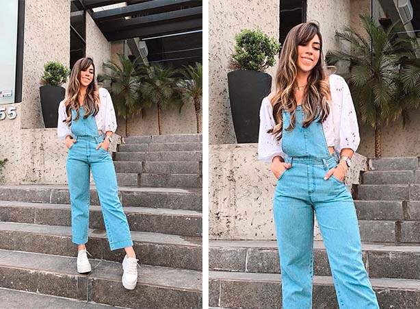 looks com jardineira jeans