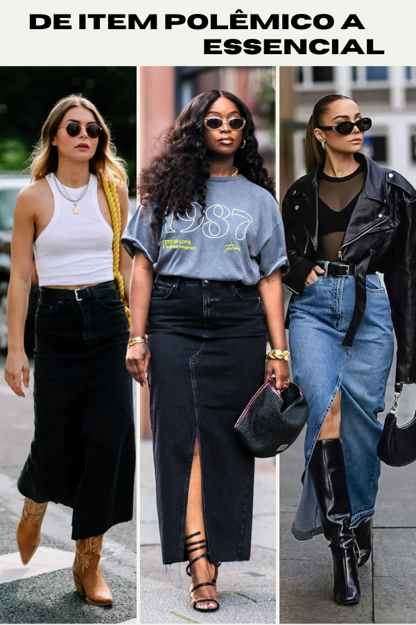 De Tênis a Bota: Os Melhores Calçados para Usar com Saia Jeans Longa