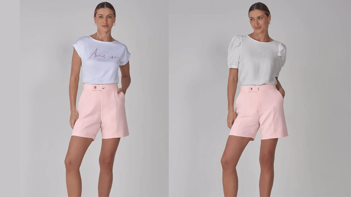 looks com short de alfaiataria