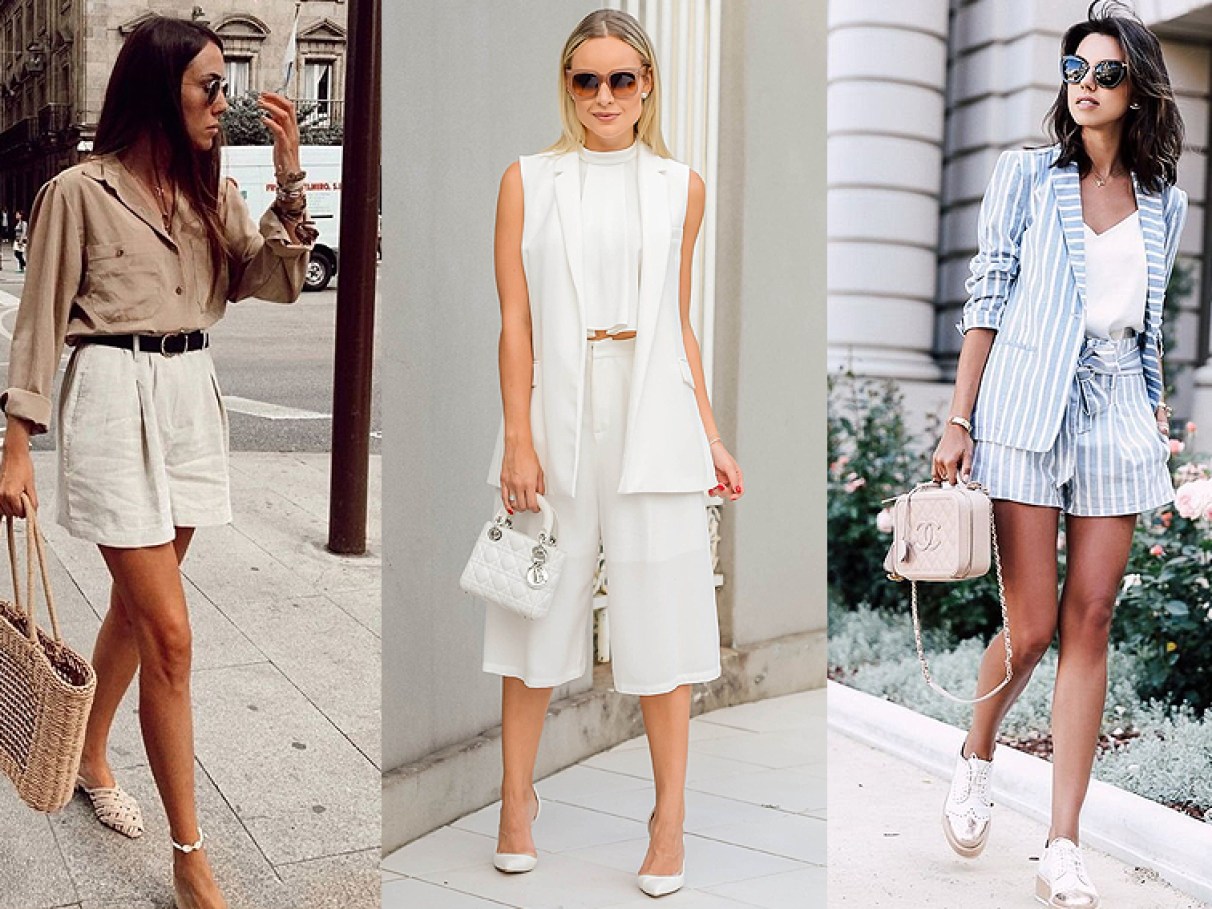 looks com short de alfaiataria