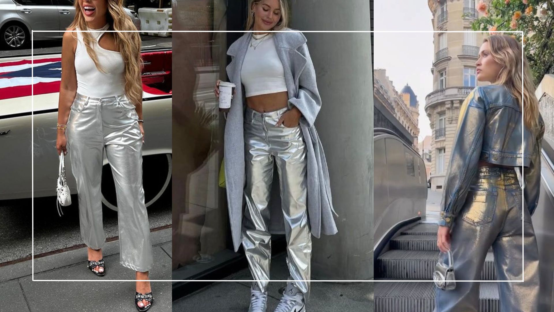 looks metalizados prata e dourado