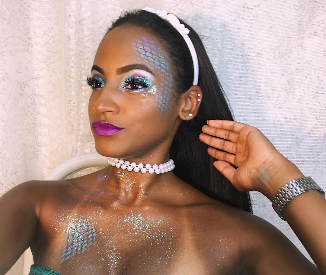 maquiagem de sereia com meia arrastão