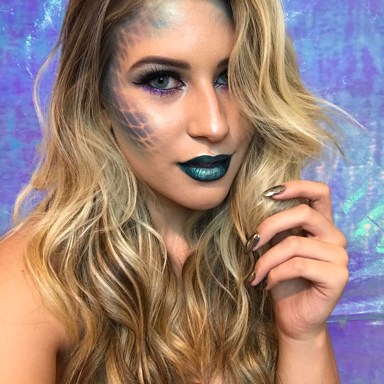 maquiagem de sereia com meia arrastão