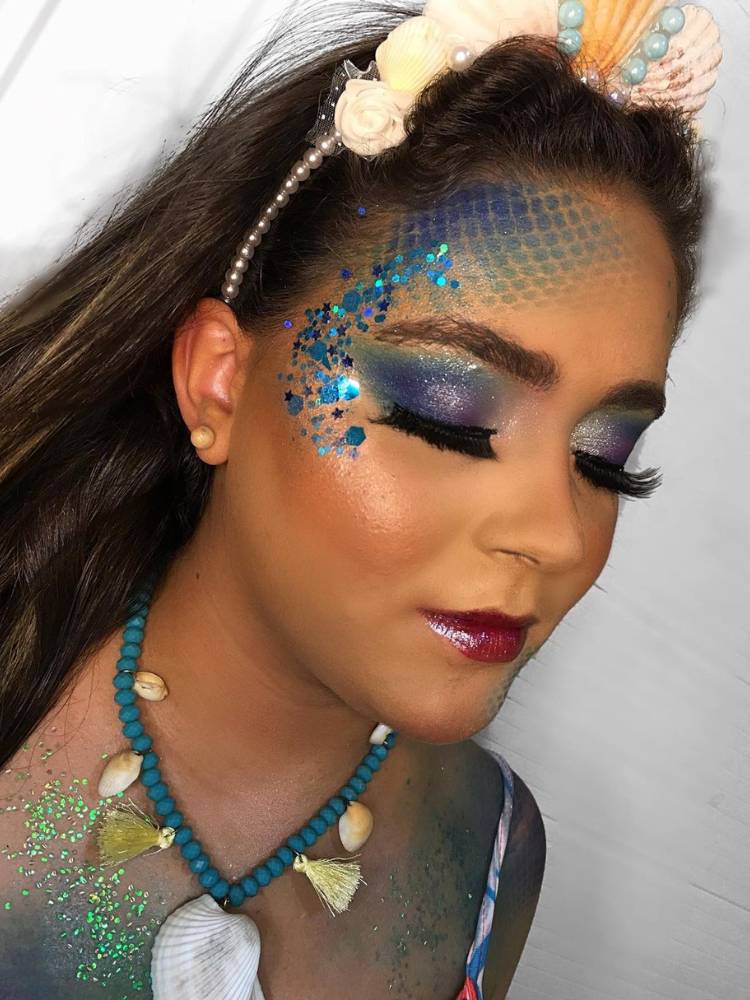 meia arrastão vs stencil próprio para maquiagem de sereia