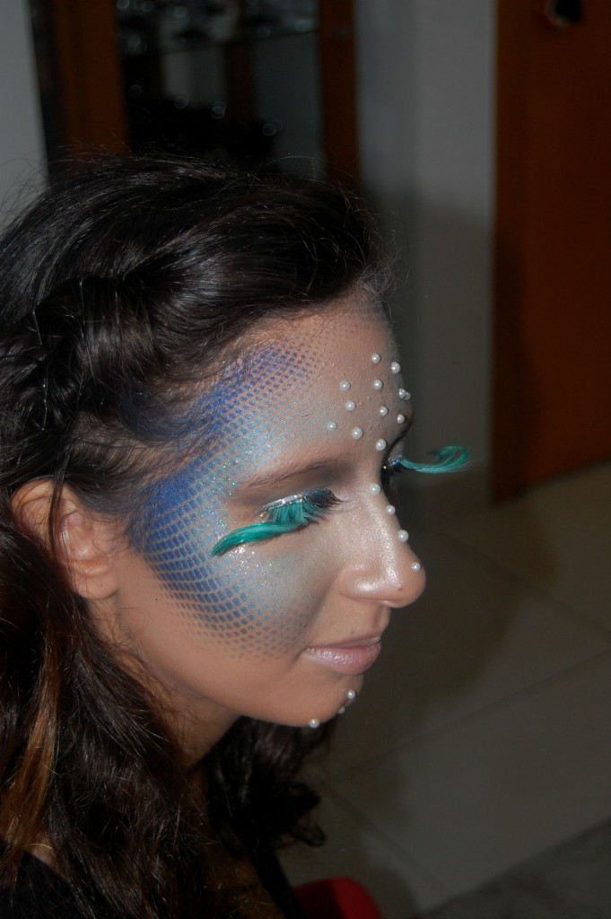 meia arrastão vs stencil próprio para maquiagem de sereia