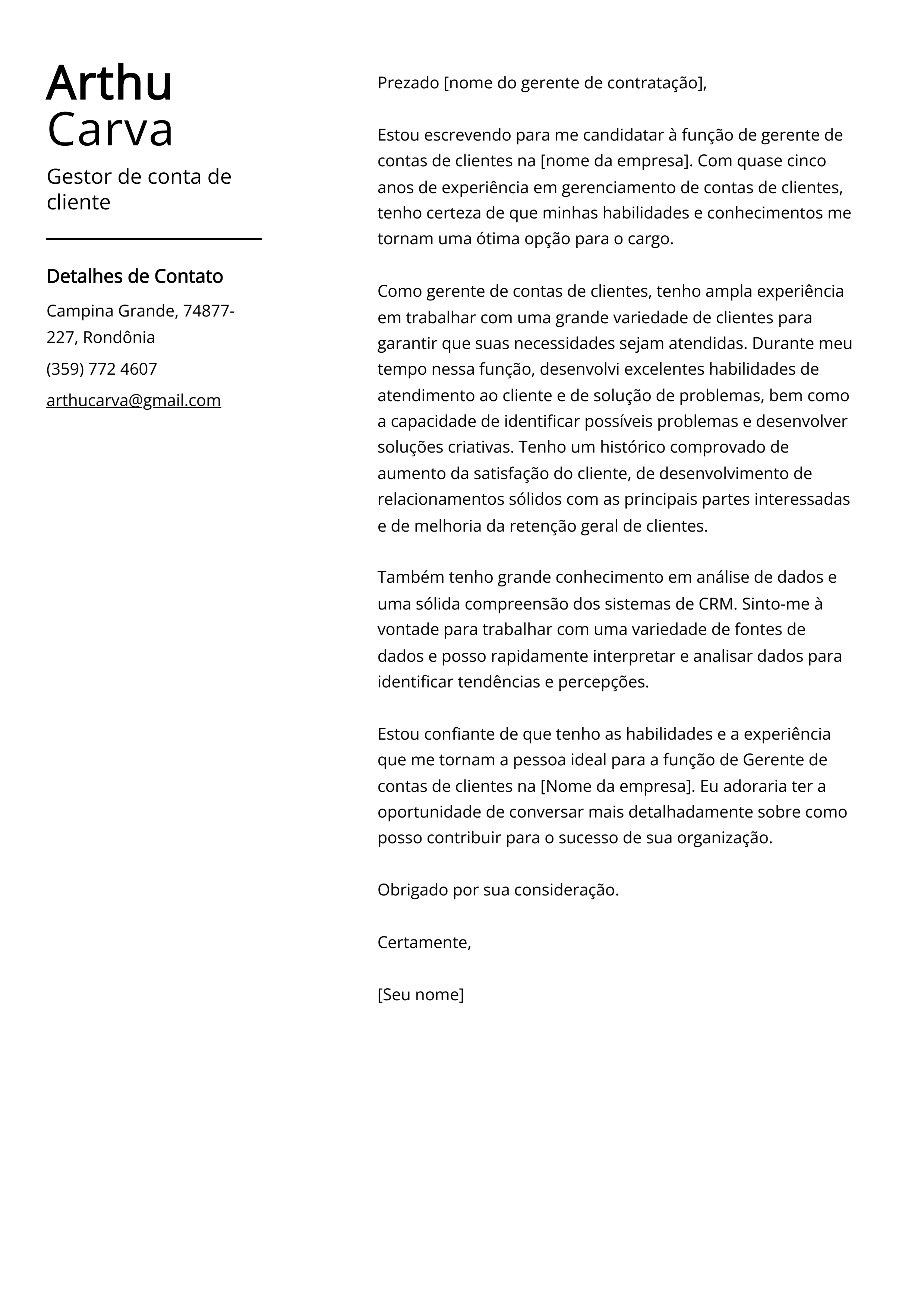 o que é gerente de conta