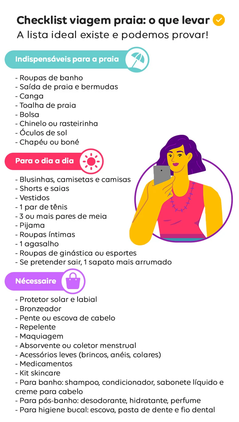 mala de viagem para praia