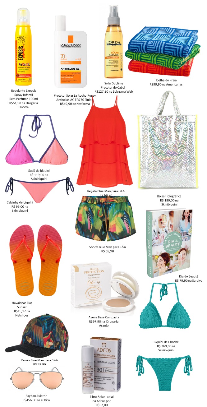 acessórios de praia
