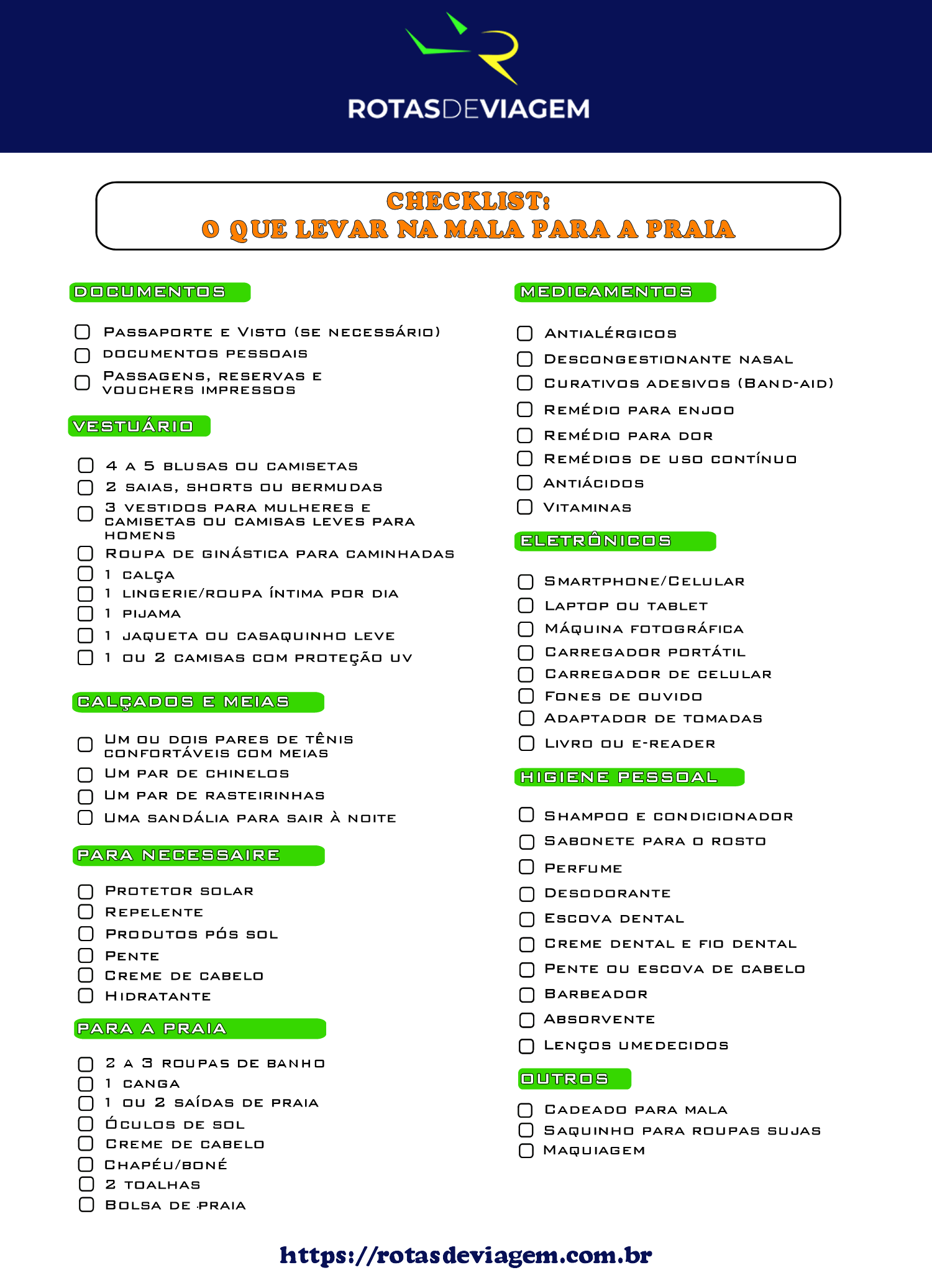 mala de viagem para praia