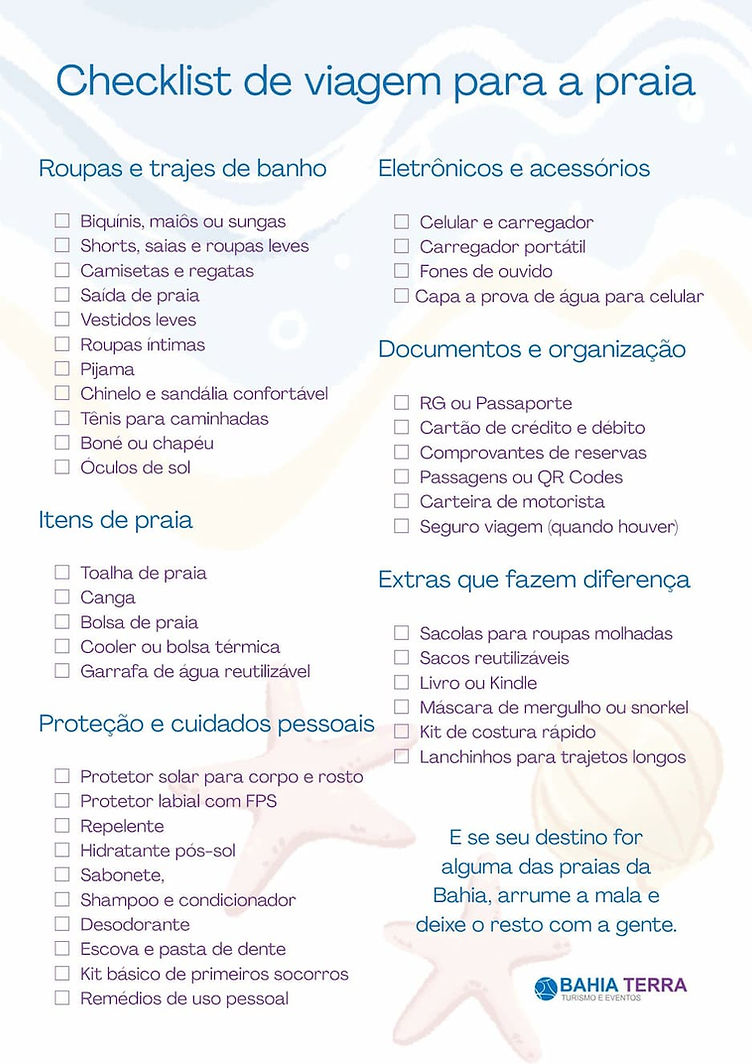 mala para 3 dias na praia