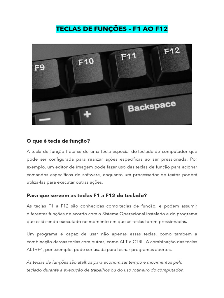 1. Guia Completo: Funções das Teclas F1 a F12 no Windows
2. Como Usar a Tecla F2 para Renomear Arquivos Rapidamente
3. Solucionando Problemas: Teclas de Função Não Funcionam no Notebook
4. F3: O Atalho Secreto para Pesquisar em Qualquer Programa
5. Entendendo a Tecla Fn: Liberando o Poder das Teclas de Função em Laptops