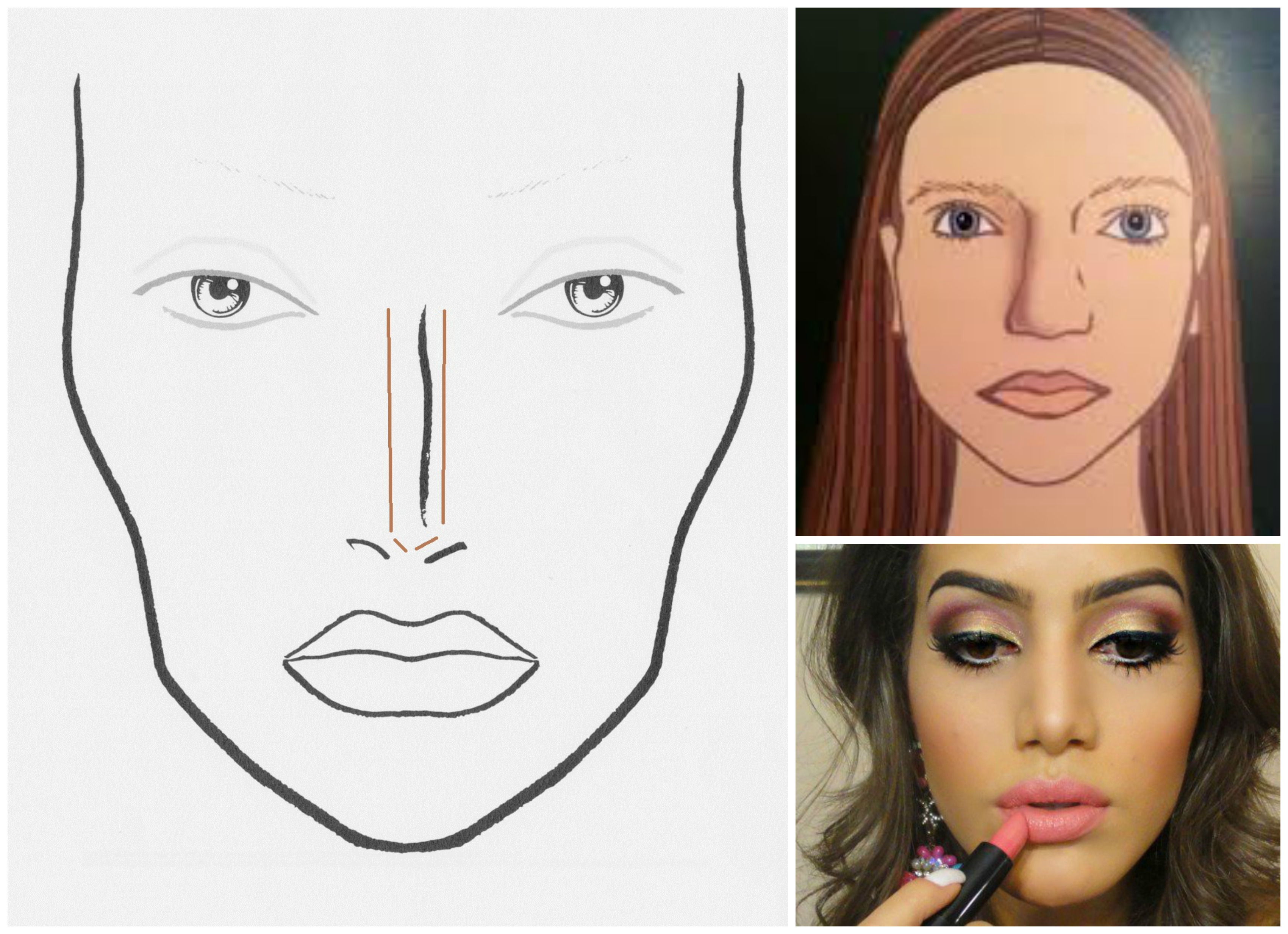 passo a passo de como fazer maquiagem para nariz grande