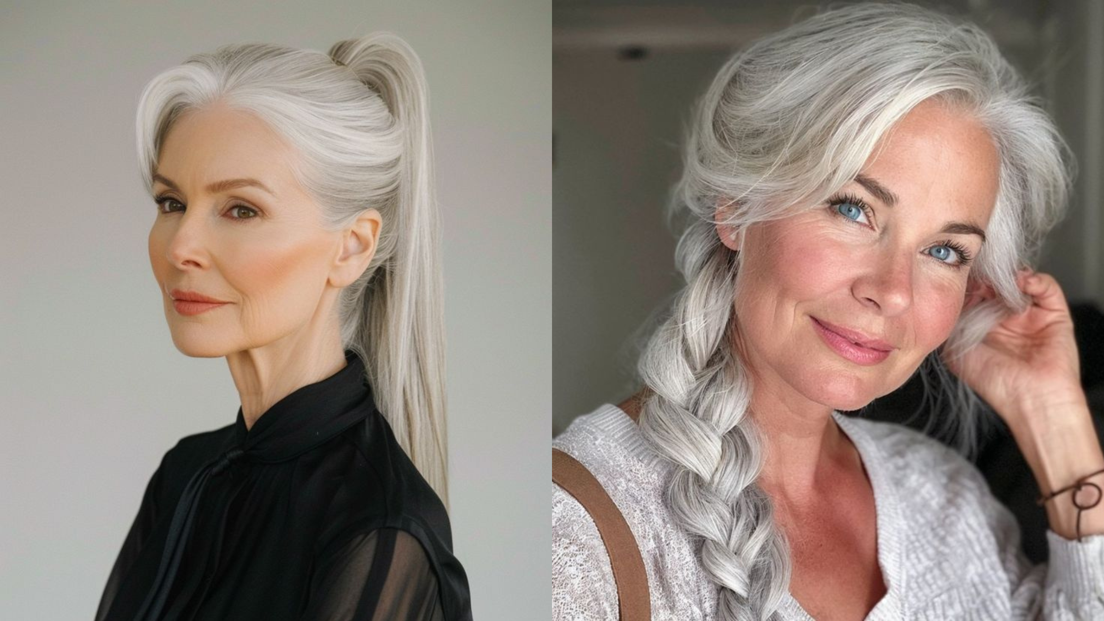 penteados para cabelos grisalhos