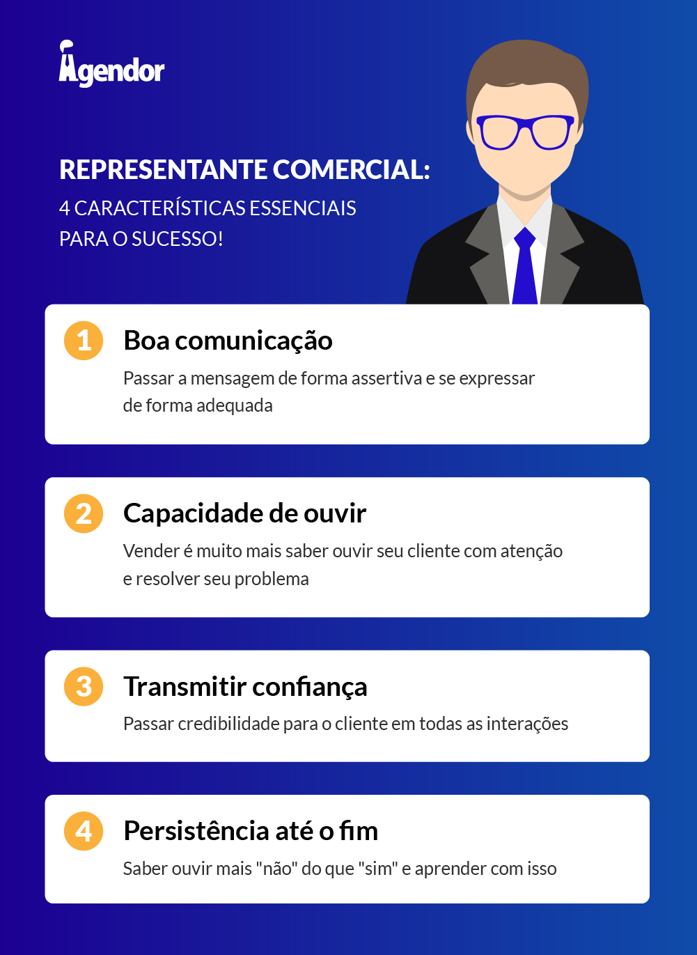 5 ideias de títulos:
1. Guia Completo para se Tornar um Representante Comercial de Sucesso
2. Representante Comercial: Tudo o que Você Precisa Saber Antes de Começar
3. Os Primeiros Passos para Abrir sua Empresa de Representação Comercial
4. Como se Regularizar e Atuar Legalmente como Representante Comercial
5. Dicas Essenciais para Encontrar Representadas e Fechar Negócios