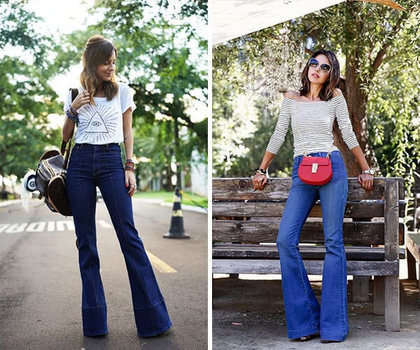 calça pantalona vs calça wide leg para quadril largo