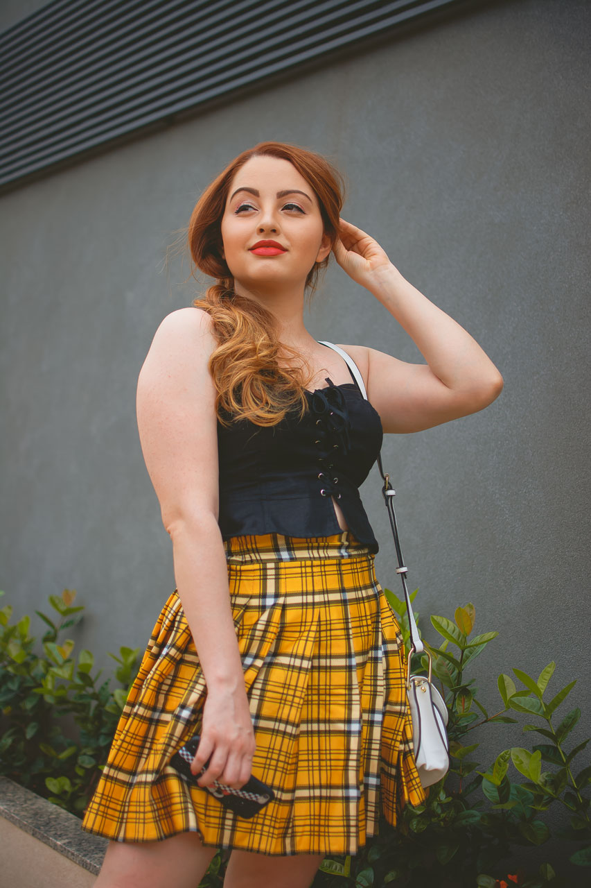 preço saia xadrez estilo patricinha