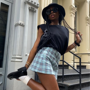 preço saia xadrez estilo patricinha