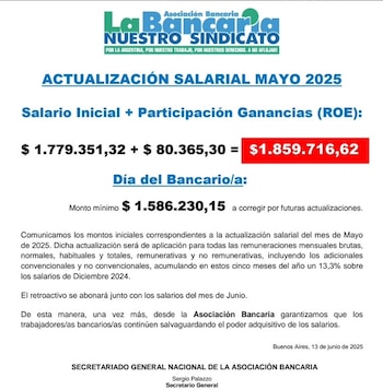 salario de bancario inicial