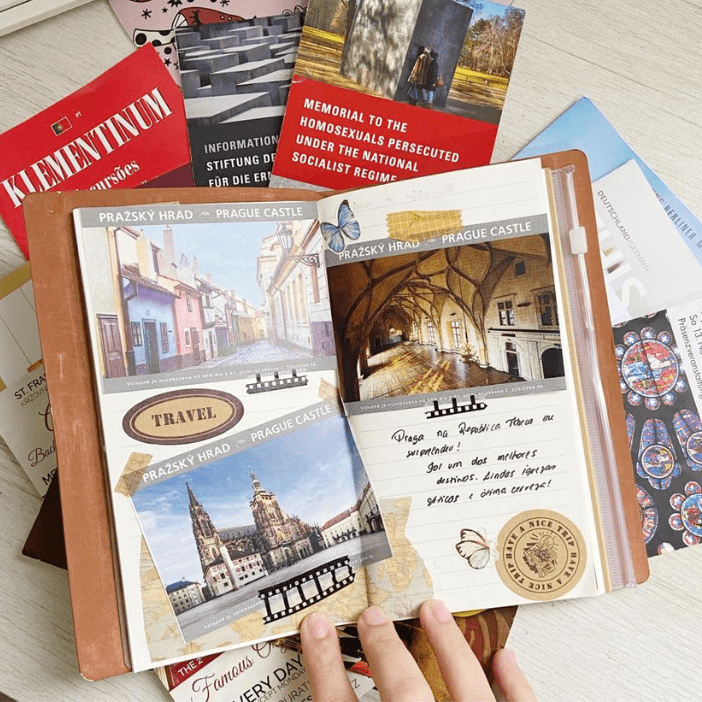 como usar mapas no scrapbook de viagem