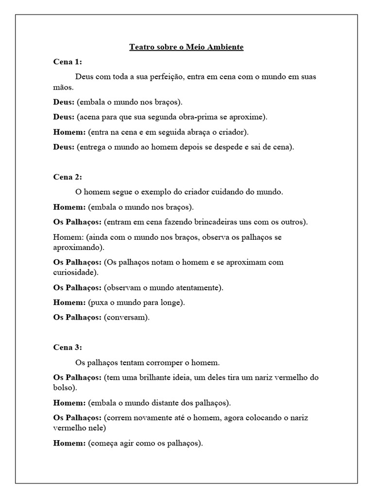 ideias de peças teatrais infantis curtas para apresentar